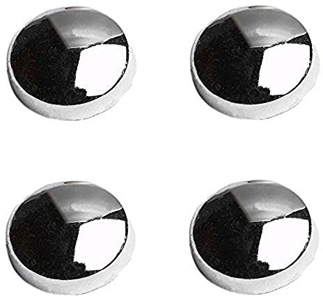 Merriway BH03921, Flat Plastidome Snap-On 2 Piece Caps Screw No. 6/8 Covers, 15 mm (9/16 Inch) Diameter, Plastic Chrome Finish - Pack of 10 Pieces