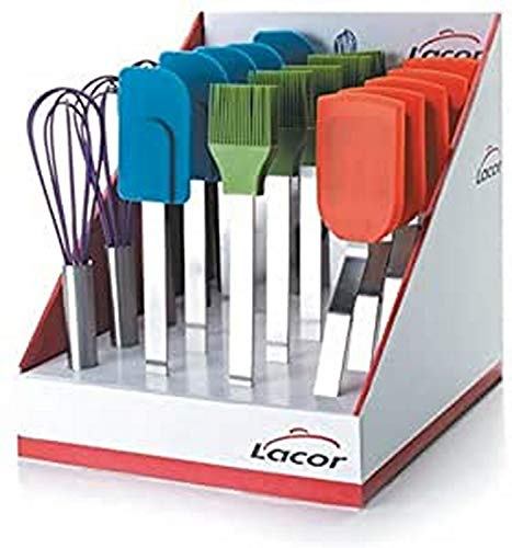 Lacor 64424 - Caja Display Repostería Silicona, 20 piezas - Uso Profesional | En silicona flexible, para un uso práctico y profesional en cocina; ideal para cocina profesional y uso diario en casa