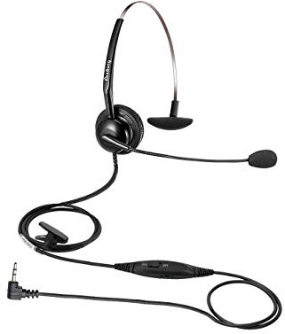 Beebang 2.5mm Panasonic Phone Headset with Microphone Noise Canceling, Telephone Headset 2.5mm Jack for Cisco Desk Phones, One Ear Call Center Headset 2.5mm for Avaya DECT Polycom Ericsson-LG