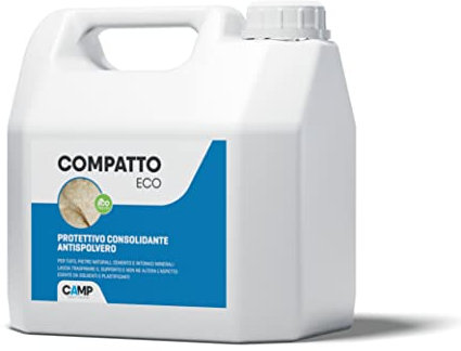 CAMP Compatto Eco - Trattamento Consolidante e Protettivo a Base d'Acqua per Pietre Naturali e Tufi, Rafforza la Struttura Capillare e Previene lo Sfarinamento, Effetto Naturale, Made in Italy, 3 l
