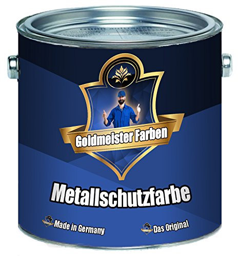 Goldmeister Farben Metallschutzfarbe hochwertiger Metallschutzlack Metall-Lack (1 L, Kieselgrau (RAL 7032))