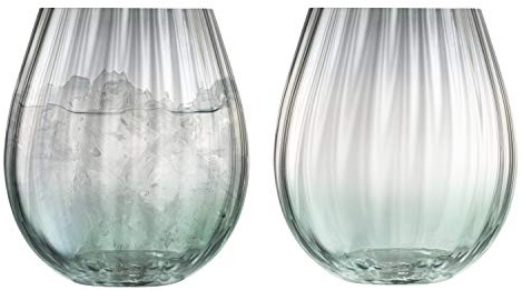 LSA International Dusk Tumbler 425ml Green/Grey | Set of 2 | Mouthblown & Handmade Glass | DU01