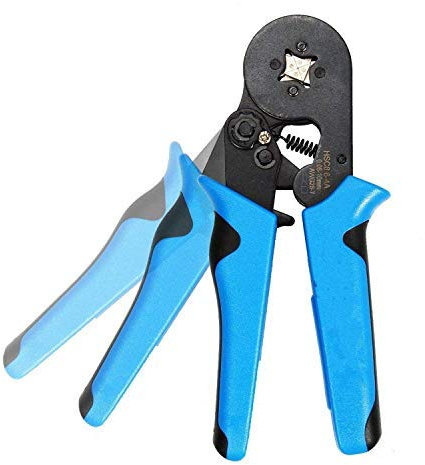 HSC8 6-4 0.08-10 mm² Selbstjustierende Draht-Ferrule Crimpzange Set, Zwinge Klemmzange Abisolierzange Automatisches Crimpwerkzeug für isolierte, unisolierte Drahtseil-Ratschenkabelschuhe