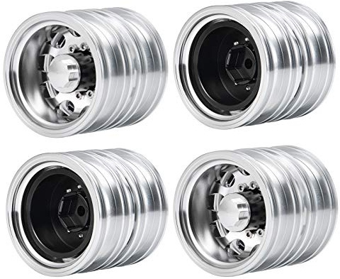 AXspeed 4 Stücke Metall Hinterrad Felgen Radnaben für 1:14 Tamiya Trailer Traktor Truck RC Car