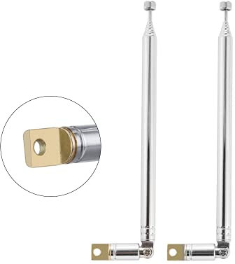 Vecys FM Telescopic Antenna DAB Radio Antenna 7 Sections FM Portable Radio Antenna for TV FM/VHF/UHF Stereo DVB-T Reception(2 pcs)