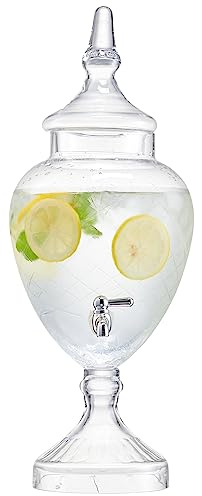Fifth Avenue Glass Beverage Drink Dispenser Crystal Winston w/Spigot, 1 Gal