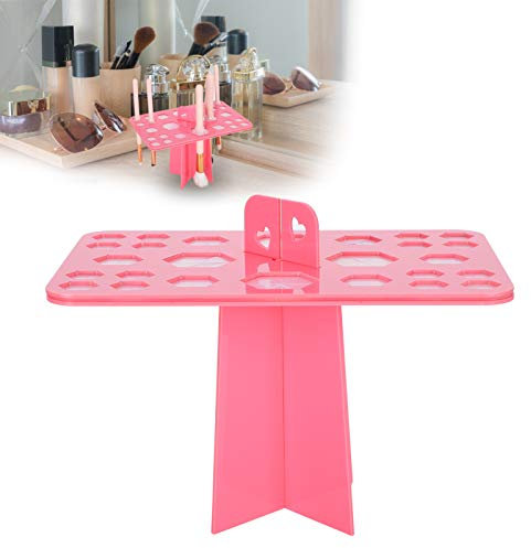 26 Trous Pinceau De Maquillage Etendoir Brosses Sèche Porte-pinceau Acrylique pour Maquilleur Pinceaux À Ongles Acryliques Pinceaux Amoureux Du Maquillage Rose