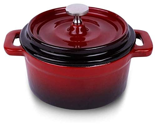 Casseroles avec couvercles Mini cocotte en Fonte Cocotte Ronde à Induction sans revêtement 10 cm Casserole individuelle (A)