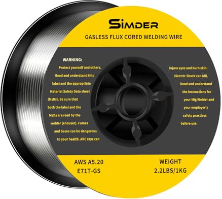 SSIMDER 1KG 0.8MM Flux Cored Wires E71T-GS Welding Wire for MIG Welder Welding Wires Without Gas Self Shielded Gasless Welding Wire for Welding Machine Fits MIG-140,4050PRO