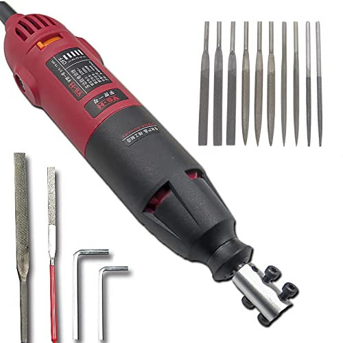 Nagelfeilen, Nadelfeilen-Set, elektrisches Metall-Reziprok-Feilen-Set, 5-Gang-Einstellung, Diamantfeilen zum Profilschneiden von Glas/Keramik/Holz/Hartmetall/Schmuck
