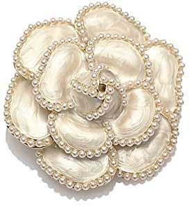 Broche en forme de fleur de camélia nacré pour femmes et filles, bouquet de mariage, vestes, chapeaux, écharpes, corsage, broche exquise pour mariée, cadeau pour mère