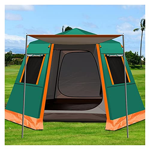 3-4 personers tält - kupoltält för camping, lätta tält familjetält, 4 mesh fönsterventilation, dubbellagers snabbtält, perfekt för camping i trädgården