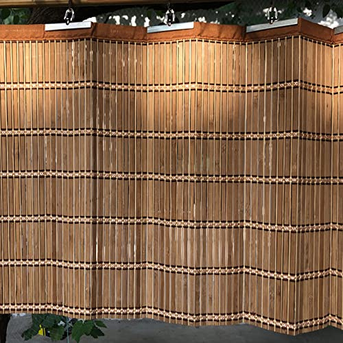 HM&DX Bamboo Blackout Curtains Home Bamboo Ring Top Curtain,Bamboo Grommet Panel Window Curtain,Grommet Extra Wide Sliding Door Curtain Panel,Patio Door Curtain,for Curtain Partition(W59XH55in, A)