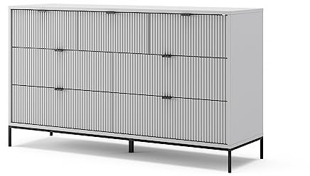 Vicco Kommode Eliza, Kommodenschrank, Grau, 140 x 81 cm