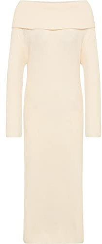 nolie Stickad klänning för kvinnor, 11025490-NO01, yllvit, XL/XXL, stickad klänning, XL/XXL