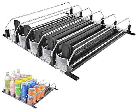 Organizador De Refrigerador Con Dispensador Automático Para Latas De Bebidas - Soporte Con Empujador Automático - Estante Para Cocina