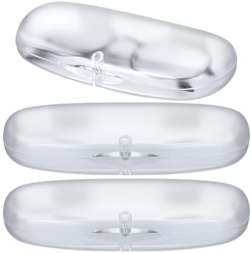 CALLARON 3 st. glasögonfodral tydliga solglasögon glasögonpåse glasögonfodral glasögonbehållare förvaringslåda för glasögon glas hårt skal hård låda förvaringslåda män och kvinnor PVC, transparent,