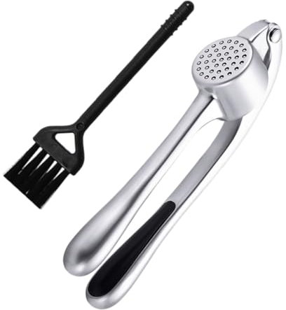 ABOOFAN Garlic Presser Manual Garlic Masher Alloy Material High Hardness Cleaning Brush Included for Kitchen