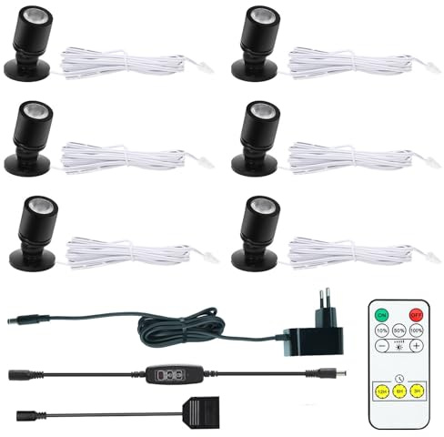 Monsing LED-spotlights för inomhusbruk, skåpbelysning, bildbelysning, accentbelysning, 1 W mini justerbar LED-spotlight för garderober, hallar, gallerier, butiker, smyckesskåp.
