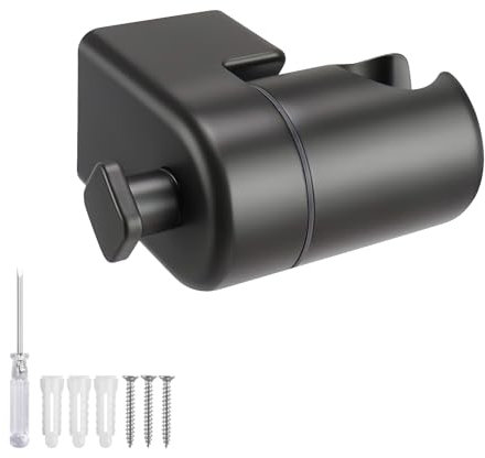 SHENGYIG Soporte de Ducha Gris - Premium Aleación de Zinc, Ajustable 360°, Montaje en Pared, Diseño Seguro y Fácil Montaje