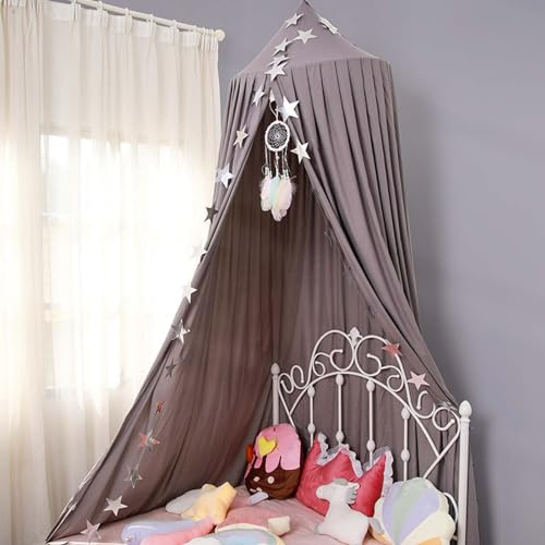 Odot Betthimmel Babybett, Stilvoll Modernität Betthimmel Mädchen und Jungen Himmelbett Vorhänge Kinder Baldachin Kinderzimmer Rund Hängende Princess Moskitonetz für Babyzimmer (60cm,Anthrazit)