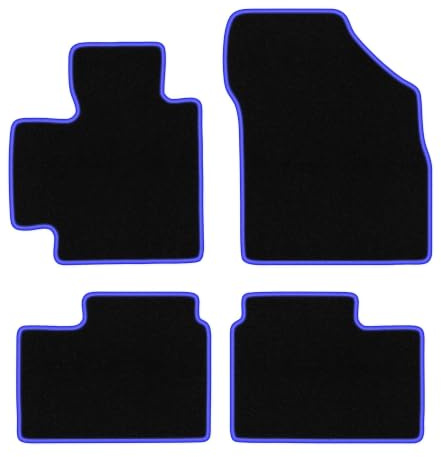 Wielganizator Alfombrillas para Coche para Suzuki Ignis III Hatchback 2015, Terciopelo, Accesorio para Coche, 4 Piezas, Color Negro y Azul