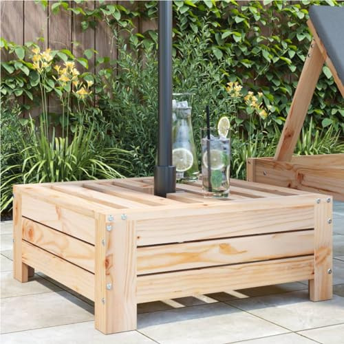 Toshilian Pied de Parasol, Lestage pour Parasol Base de Parasol Support de Parasol Couvercle de Base de Parasol Bois Massif de pin