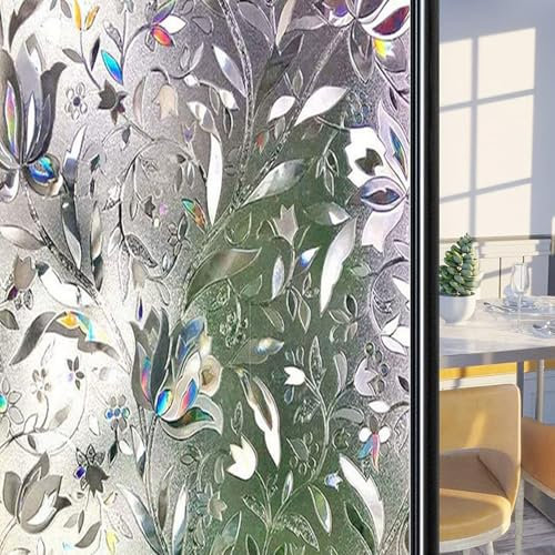 Sonnenschutzfolie Fenster Innen 40 x 400 cm Sonnenschutz Hitzeschutz Uv-Schutz Anti-Uv Privatsphäre Fensterfolie Wärmeschutzfolie Fenster für Büro Und Haus, Tulpe