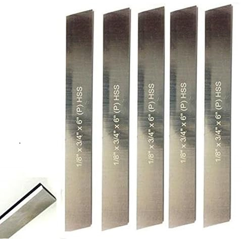 Buyohlc HSS Blades 1/8 x 3/4 (Wide) x 6 (Long) for Lathe Parting Cut Off & Tool Holders (Set of 5)