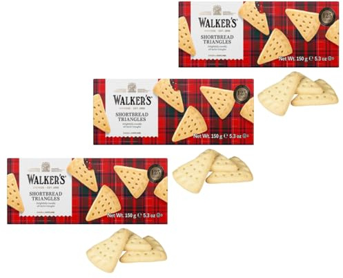 Walkers | Biscotti Triangolari Scozzesi | Biscotti Frolla Burro Sale - 3 Astucci | Frollini Inglesi Tradizionali Puro Burro
