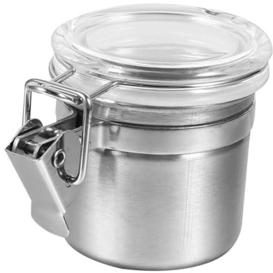 Cabilock 2 Pcs Airtight Bean Canister for Tea Sugar Coffee Stainless Steel Clamp Lid Practical Storage Jar