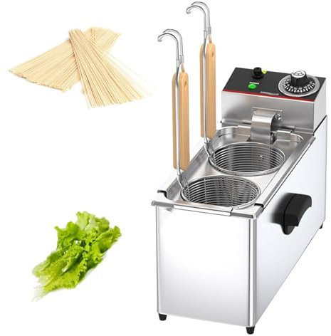 Cuiseur à pâtes Professionnel Cuiseur à pâtes, casseroles à pâtes, ensemble d'inserts pour cuiseur à pâtes à 2 trous, plage de température : 30 à 110 °C/arrêt automatique/conception à double