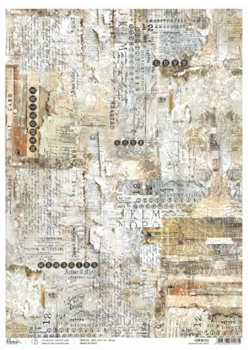 Ciao Bella Motiv-Strohseide Memories on Paper DIN A3 - für Scrapbooking, Decoupage, DIY, auf verschiedenen Materialien anwendbar