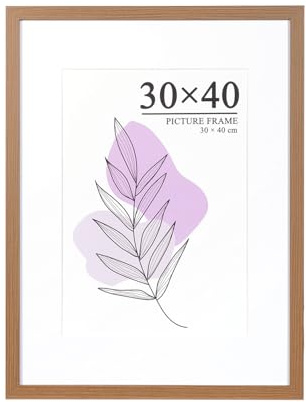 Baoee Braune 30 × 40 cm Rahmen, Fotorahmen mit Acrylglas, Display Foto A4 mit Passepartout, 30 × 40 cm Urkundenrahmen für Tischplatte und Wandmontage