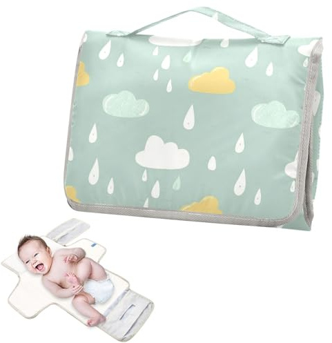 Wiederverwendbare Wickelunterlagen mit Windeltasche, Wickelunterlage, Reise-Set für Babys, Jahreszeit, Wolken