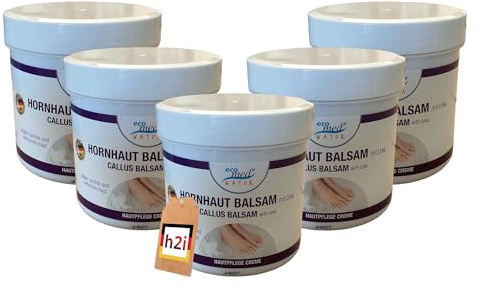 h2i Hornhaut Balsam | 5 x 250 ml | Anti Hornhaut & sanfte Fußpflege | reduziert Hornhaut und Schwielen sanft & effektiv |