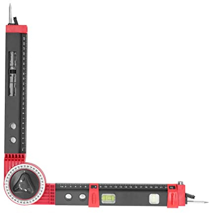 Professional Grade Mitre Saw Protractor con la Herramienta de Medición de ángulo ángulo Metálico Alta Precisión Nivel Integrado Alta Precisión Herramienta Esencial para Tareas Precisas Corte y