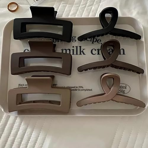 Haarklammern Set 6 Stück – Große Haarclips für Damen – Rutschfeste Haarspangen für dickes Haar – Rechteckige Haarklammer Kralle – Haar Accessoires Frauen Hochsteckfrisur Büro
