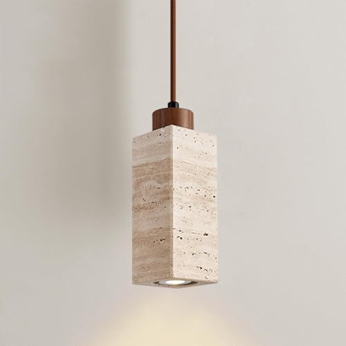Lampada a Sospensione per Camera da Letto Lampada a Sospensione in Pietra Naturale nordica Luci sospese in Legno Stile Wabi-sabi Lampadario a Goccia E27 Lampadario per Cucina Sala