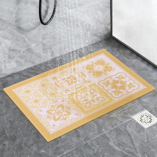 LY4U Luffa-ähnliche Duschmatte rutschfest, Waschbare Bunte PVC-Badmaten für den Badezimmerboden, rutschfest Badematte für Senioren, Schnell Trocknend