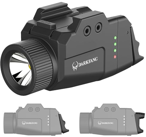 DARKFANG Kompaktes taktisches Licht mit 1000 Lumen mit 2 verschiedenen Schaltern für die Picatinny-Schiene