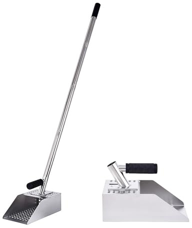 Stainless Steel Beach Scoop Metal Detecting Shovel Heavy Duty Proof Long Handle Detachable Design for Underwater Treasure Gold Panning Beach Cleaning
