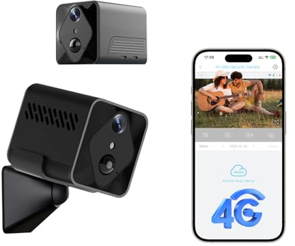 Centvicam Mini 4G LTE Cellular Security Camera:No WiFi Needed with SIM Card