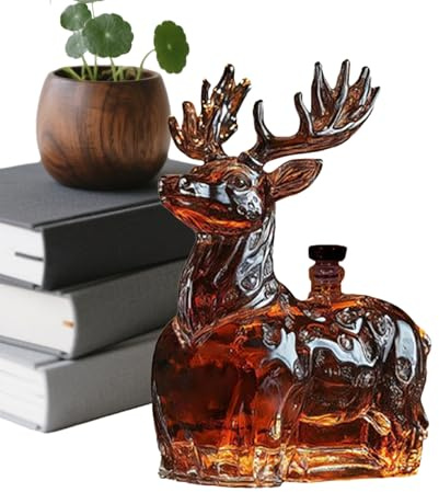 Bouteilles D'Alcool | Bouteille En Verre De Whisky Cerf - 120 Ml Décoration Intérieure Pour Noël Anniversaire Décoration Maison Bar Bureau Vodka Brandy Vin Tequila