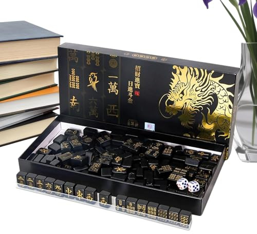 Mahjong kakelhållare - bärbara Mahjong-plattor | Majiang-set, Mah Jongg-spel, miniflagga och bollmönster, spel med 2 och 4 rack för nybörjare vuxna hemresor