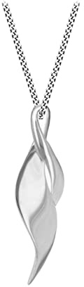 Tuscany Silver Damen Rolokette Mit Anhänger Sterling Silber Verflochten Löffel 46cm/18zoll