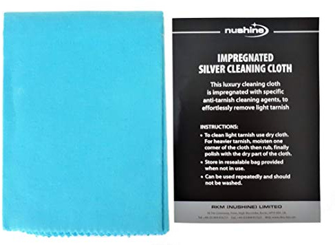 Nushine Paño de limpieza de plata impregnada, tamaño grande (44 x 31,5 cm)