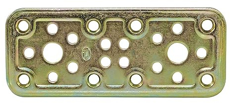 Amig - Perforierte Anschlussplatte | 120 x 50 x 2,2 mm | Befestigung von Holzkonstruktionen | Für Pfeiler-Träger-Verbindungen, Spleiße und Reparaturen | Dichromatierter Stahl
