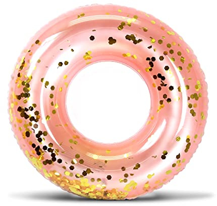 CoTa Global Inflatable Pool Float Tube Confetti, Swimming Ring - Rose Gold