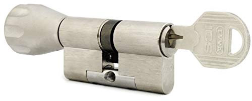 EVVA ICS Knaufzylinder 41/41K | Profilzylinder Zylinder mit hohem Kopierschutz & Einbruchschutz | Pickingschutz Aufbohrschutz Ziehschutz | Patentschutz bis 2038 | Inkl. 5 Schlüssel | Sicherungskarte